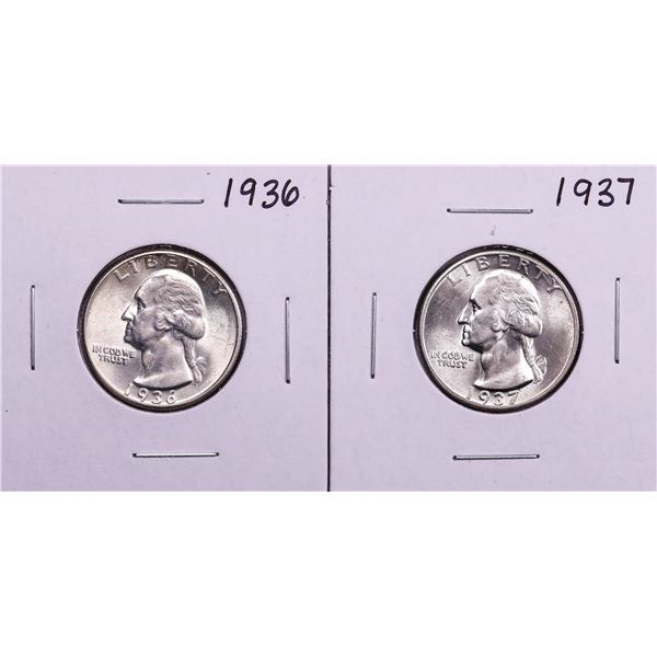 Lot of 1936-1937 Washington Quarter Coins