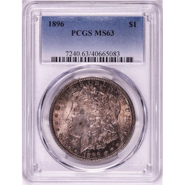 1896 $1 Morgan Silver Dollar Coin PCGS MS63