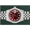 Image 4 : Rolex Men's Stainless Steel Red Diamond Datejust Wristwatch