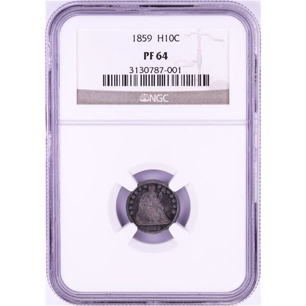 1859 Proof Seated Liberty Half Dime Coin NGC PF64