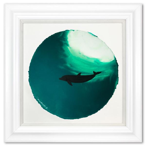 Wyland "Dolphin Swimming Deep" Original Watercolor On Paper