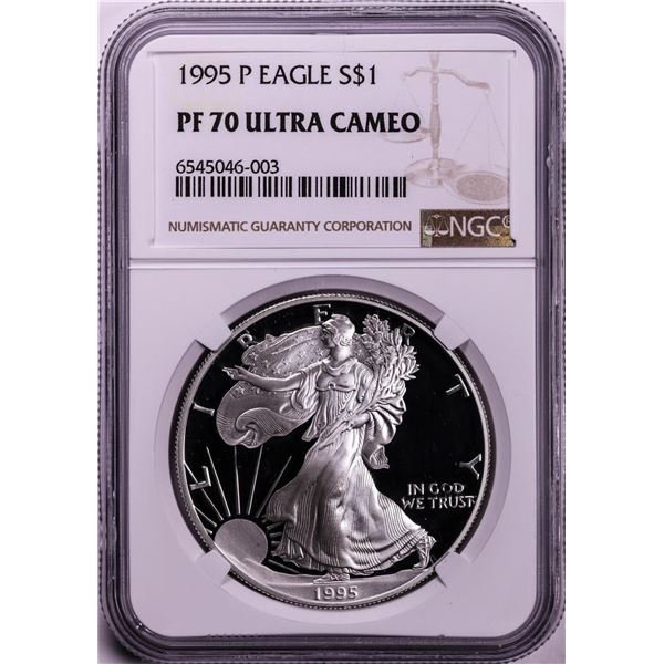1995-P $1 Proof American Silver Eagle Coin NGC PF70 Ultra Cameo