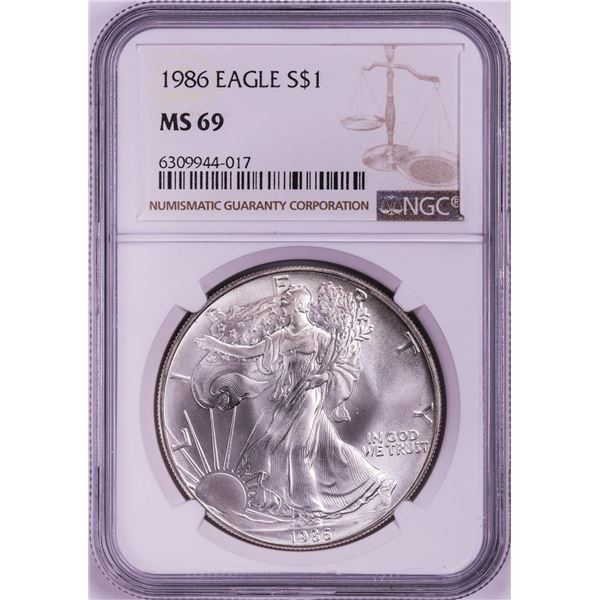 1986 $1 American Silver Eagle Coin NGC MS69
