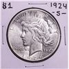 Image 1 : 1924-S $1 Peace Silver Dollar Coin