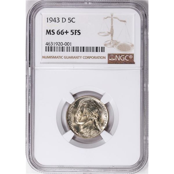 1943-D Jefferson Nickel Coin NGC MS66+ 5FS