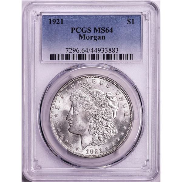 1921 $1 Morgan Silver Dollar Coin PCGS MS64