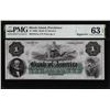Image 1 : 1860's $1 Bank of America Providence, RI Obsolete Note PMG Choice Uncirculated 63EPQ