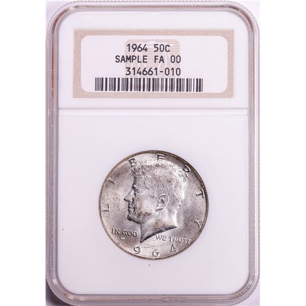 1964 Kennedy Half Dollar Coin NGC Sample FA Slab