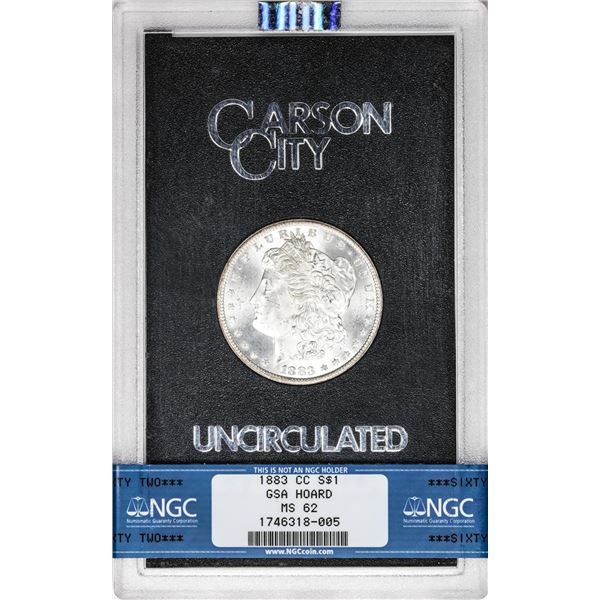 1883-CC $1 Morgan Silver Dollar Coin GSA Hoard Uncirculated NGC MS62