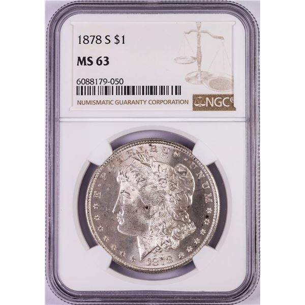 1878-S $1 Morgan Silver Dollar Coin NGC MS63