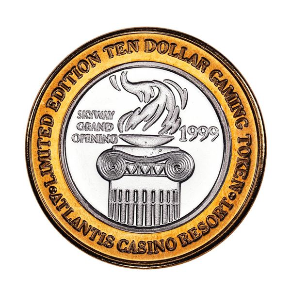 .999 Fine Silver Atlantis Casino & Resort Reno, NV $10 Limited Edition Gaming Token