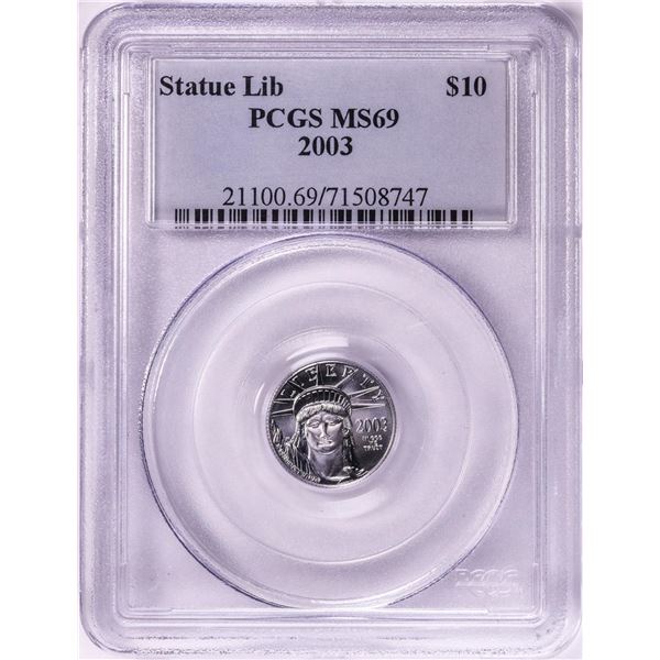 2003 $10 American Platinum Eagle Coin PCGS MS69