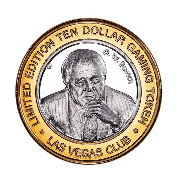 .999 Silver Las Vegas Club $10 Limited Edition Casino Gaming Token