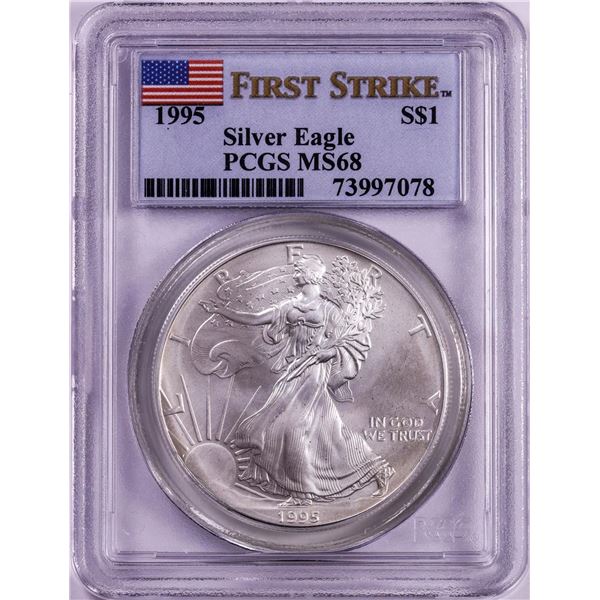 1995 $1 American Silver Eagle Coin PCGS MS68 First Strike