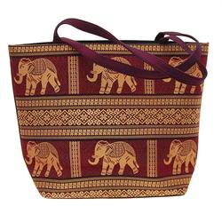 Thai Silk Hand Crafted Large Elephant Handbag 