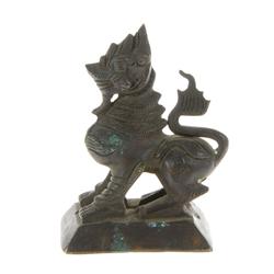 Antique Thai Singh Bronze Opium Weight 