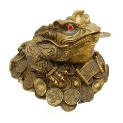 Large Brass Gilded Money Frog 
