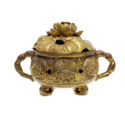 Tibet Brass Lotus Censer 