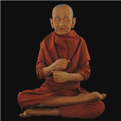 Hand Carved Lifelike Thai Monk Do Statue