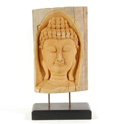 Hand Carved Teak Buddha Face