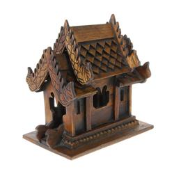 Teak Handcarved Spirit House on Base