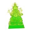 Hindu Crystal Resin Ganesh Lime Green Temple Piece
