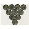 10 US Mercury Dime Coin Lot 