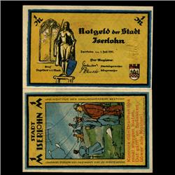 1921 Germany Iserlohn 1 Mark GEM Rare Note