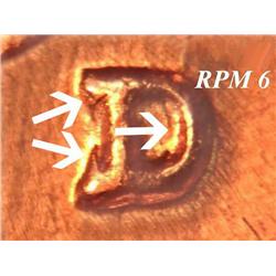 1960D/D Repunched Mintmark Lincoln Cent BU RPM #6 Rare