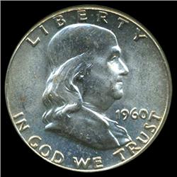 1960 Franklin Half Dollar Coin Unc Gem+ FBL