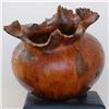 Image 2 : Afzelia Burl Hand Carved Vase