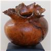 Image 3 : Afzelia Burl Hand Carved Vase