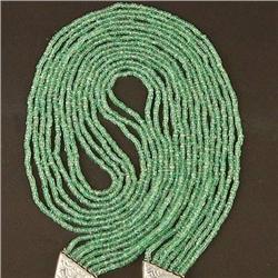 157ct Finest 7 Strand Top Natural Colombian Emerald Necklace RETAIL $17500