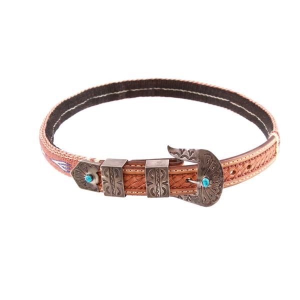 Navajo Sterling Buckle & Deer Lodge Horsehair Belt