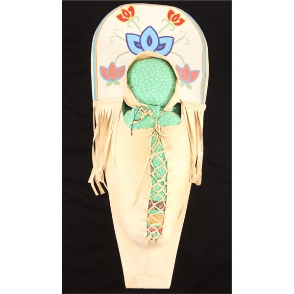 Blackfeet Beaded Large Cradleboard Papoose c. 1950