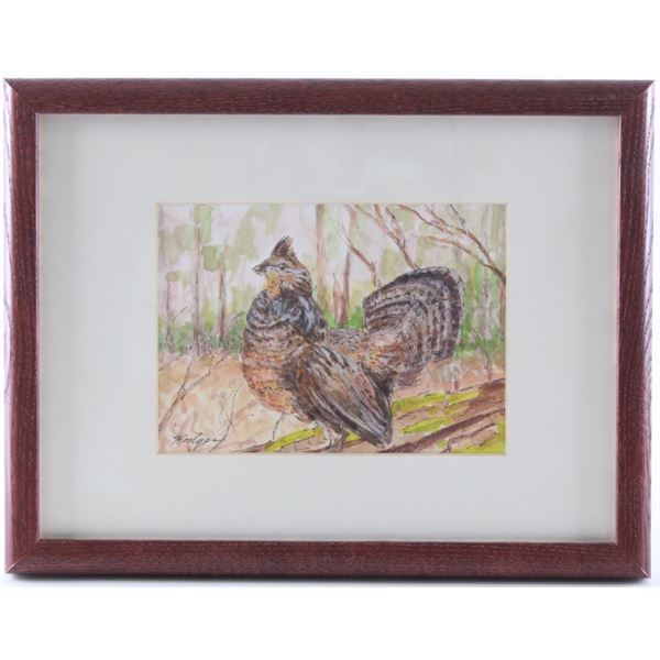 Hodges, Dave (1949 -)  Ruffed Grouse  Watercolor