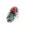 Image 2 : C. 1950's Navajo Panther Coral Turquoise Ring HUGE