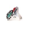 Image 3 : C. 1950's Navajo Panther Coral Turquoise Ring HUGE