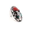 Image 8 : C. 1950's Navajo Panther Coral Turquoise Ring HUGE