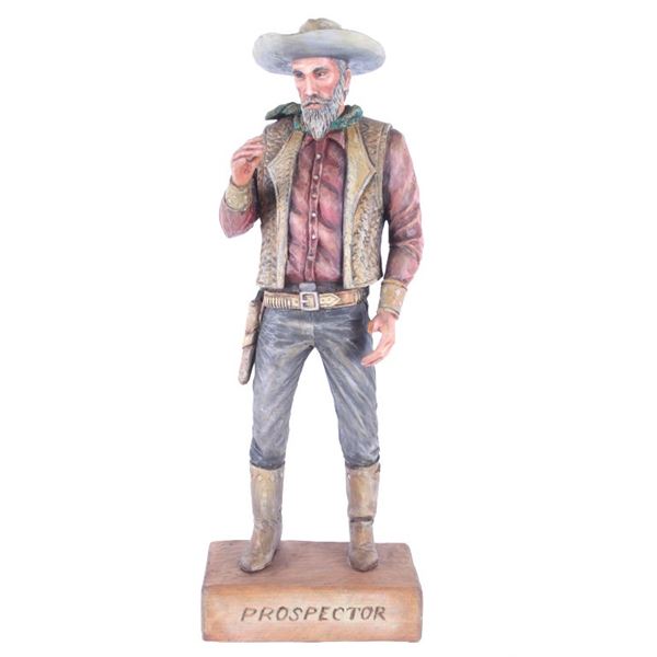  Prospector , Signed Wood Carving By Dee Flagg