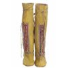 Image 3 : Kiowa Beaded Painted High Top Moccasins c. 1930-