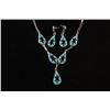 Image 1 : C. 1950 Zuni Turquoise Inlaid Necklace & Earrings