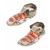 Image 2 : 19th C. Sioux Quilled & Beaded Hard Sole Moccasins