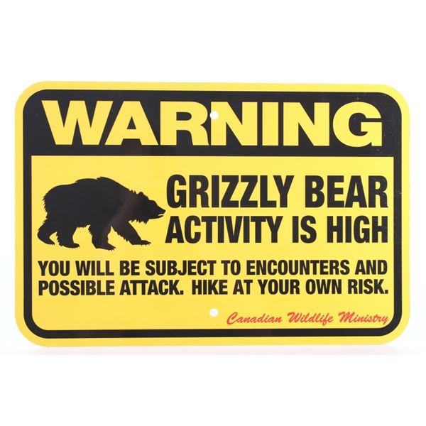 Grizzly Bear Warning Sign from Canada