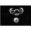 Image 1 : Navajo White Buffalo H. Tsosie Bracelet & Ring Set