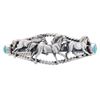 Image 1 : Navajo Running Bear Horses Turquoise Bracelet