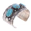 Image 5 : Navajo Spider Web Kingman Turquoise Cuff by B. LEE