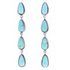 Image 1 : Navajo Kingman Turquoise Long Dangling Earrings