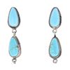 Image 3 : Navajo Kingman Turquoise Long Dangling Earrings