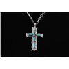 Image 1 : Navajo G&L Leekity Turquoise Navajo Cross Necklace